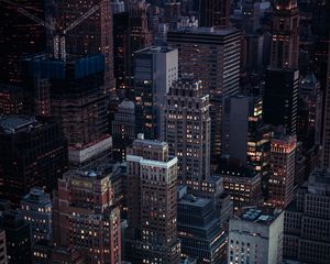 Preview wallpaper night city, evening, architecture, buildings