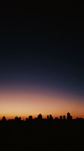 Preview wallpaper night city, horizon, outlines, night, sky
