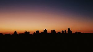 Preview wallpaper night city, horizon, outlines, night, sky