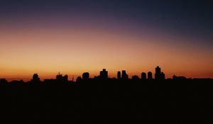 Preview wallpaper night city, horizon, outlines, night, sky