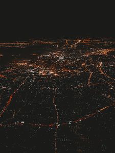 Preview wallpaper night city, lights, aerial view, night