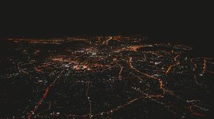 Preview wallpaper night city, lights, aerial view, night