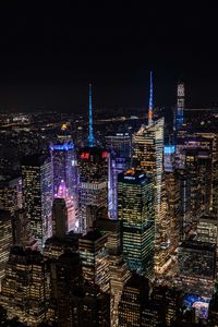 Preview wallpaper night city, lights, buildings, glow