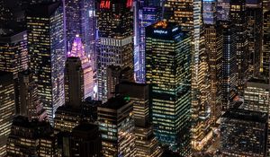 Preview wallpaper night city, lights, buildings, glow