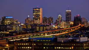 Preview wallpaper night city, lights, buildings, skyscrapers