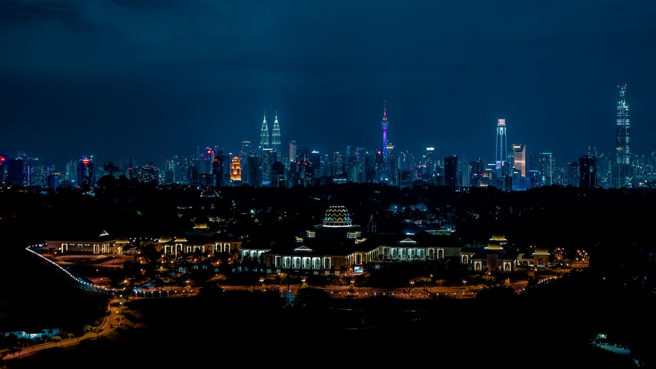 Wallpaper night city, lights, buildings, night