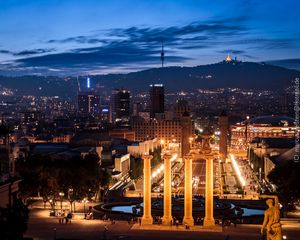 Preview wallpaper night, city lights, buildings, traffic, building