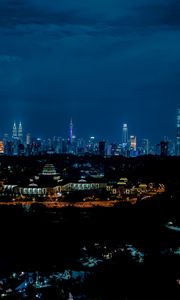 Preview wallpaper night city, lights, night, tower