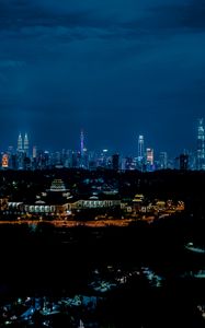 Preview wallpaper night city, lights, night, tower