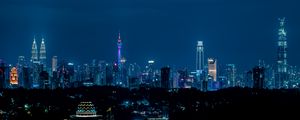 Preview wallpaper night city, lights, night, tower