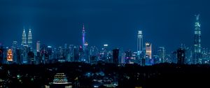 Preview wallpaper night city, lights, night, tower