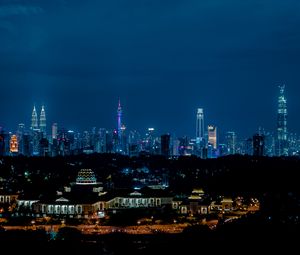 Preview wallpaper night city, lights, night, tower