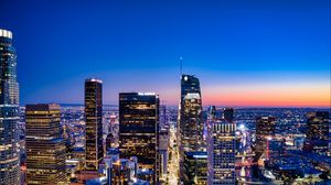 Preview wallpaper night city, lights, towers