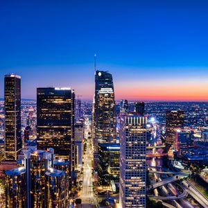 Preview wallpaper night city, lights, towers