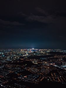 Preview wallpaper night city, metropolis, buildings, lights, glow