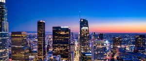 Preview wallpaper night city, metropolis, tower
