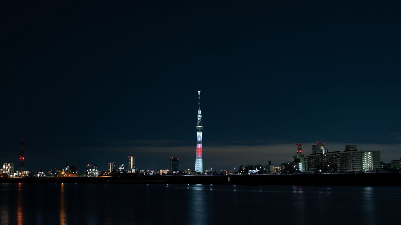 Wallpaper night city, panorama, city lights, tokyo, japan