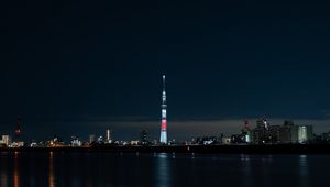 Preview wallpaper night city, panorama, city lights, tokyo, japan