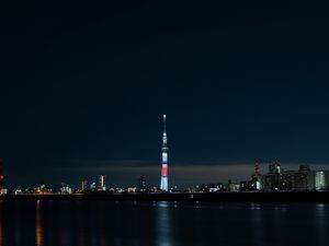 Preview wallpaper night city, panorama, city lights, tokyo, japan