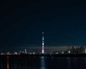 Preview wallpaper night city, panorama, city lights, tokyo, japan