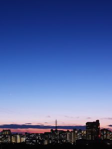 Preview wallpaper night city, panorama, horizon, japan