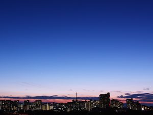 Preview wallpaper night city, panorama, horizon, japan