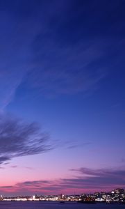 Preview wallpaper night city, panorama, horizon, sunset, hyogo, japan