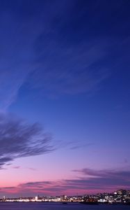 Preview wallpaper night city, panorama, horizon, sunset, hyogo, japan