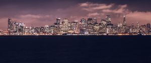 Preview wallpaper night city, panorama, skyline, san francisco, united states