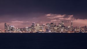 Preview wallpaper night city, panorama, skyline, san francisco, united states