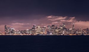 Preview wallpaper night city, panorama, skyline, san francisco, united states