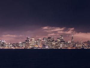 Preview wallpaper night city, panorama, skyline, san francisco, united states