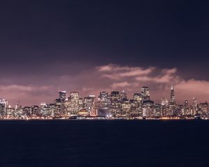 Preview wallpaper night city, panorama, skyline, san francisco, united states