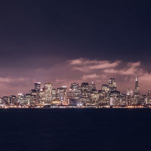 Preview wallpaper night city, panorama, skyline, san francisco, united states