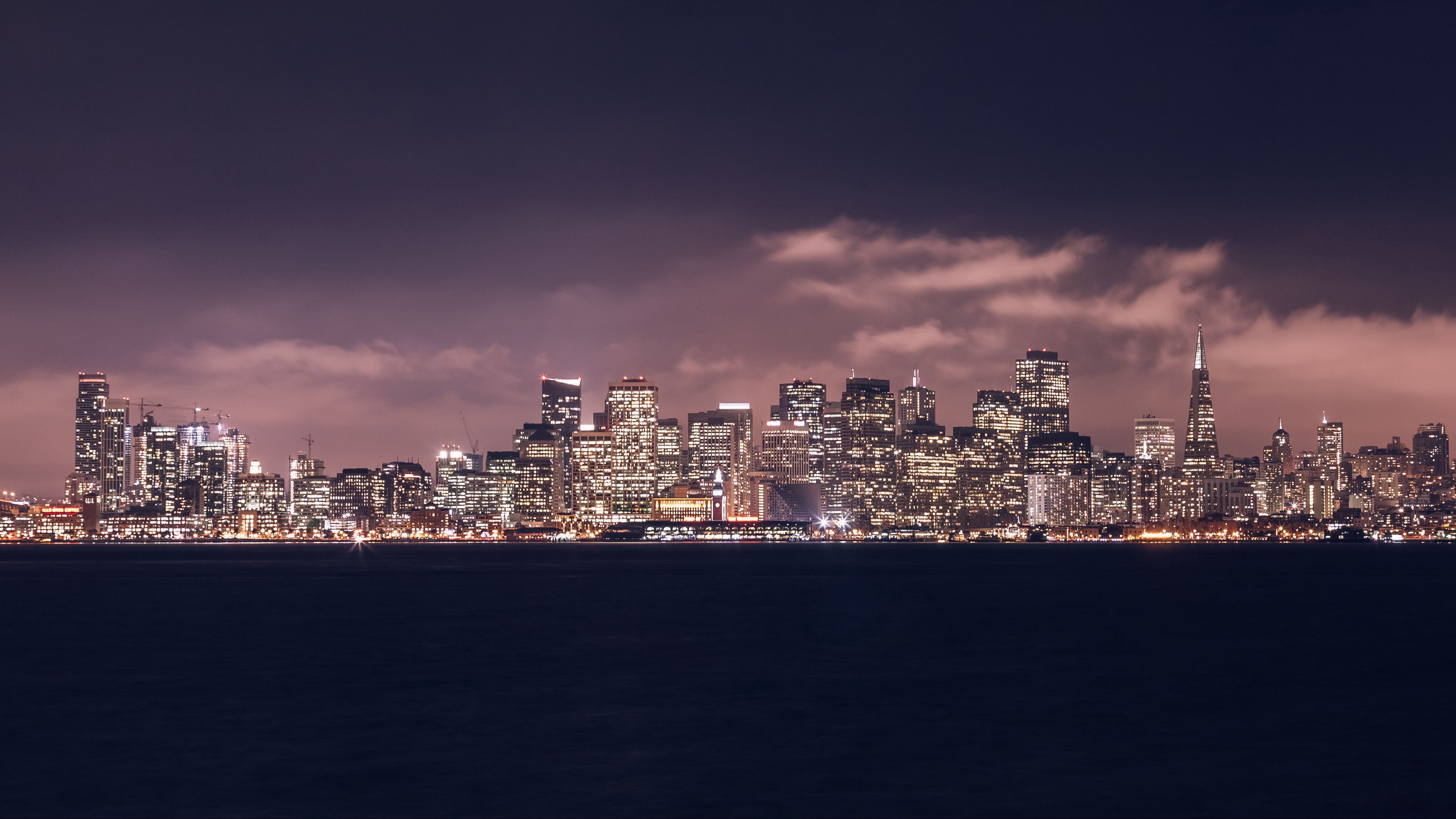 Download wallpaper 3840x2160 night city, panorama, skyline, san francisco,  united states 4k uhd 16:9 hd background