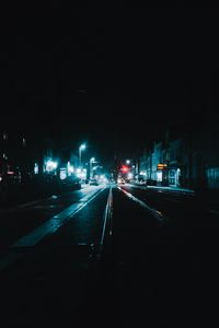 Preview wallpaper night city, road, lights, distance