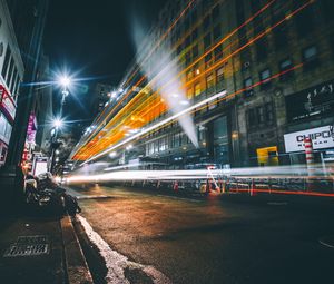 Preview wallpaper night city, road, traffic, light, new york, united states