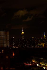 Preview wallpaper night city, skyscraper, city lights, metropolis, new york, united states