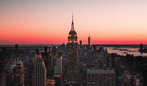 Preview wallpaper night city, skyscraper, skyline, night, new york, usa