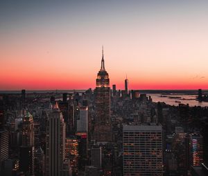 Preview wallpaper night city, skyscraper, skyline, night, new york, usa