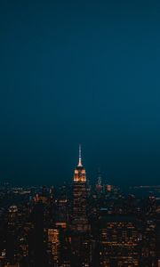 Preview wallpaper night city, skyscrapers, city lights, new york, united states