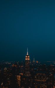 Preview wallpaper night city, skyscrapers, city lights, new york, united states