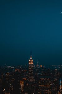 Preview wallpaper night city, skyscrapers, city lights, new york, united states