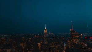 Preview wallpaper night city, skyscrapers, city lights, new york, united states