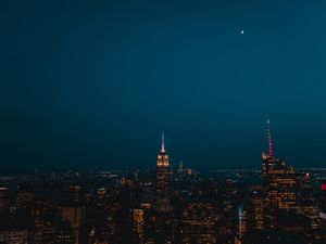 Preview wallpaper night city, skyscrapers, city lights, new york, united states