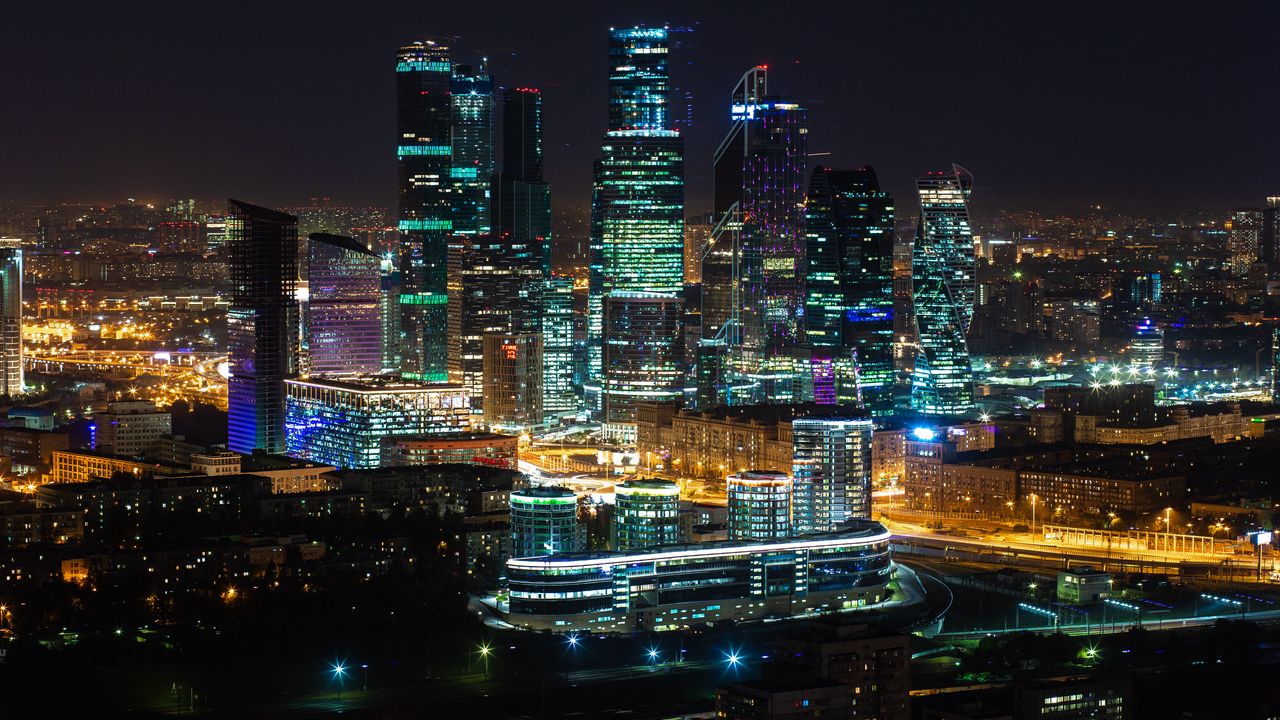 Wallpaper night city, skyscrapers, city lights, moscow city, architecture, moscow, russia