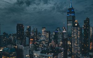 Wallpaper night city, city lights, skyscraper, new york, metropolis ...