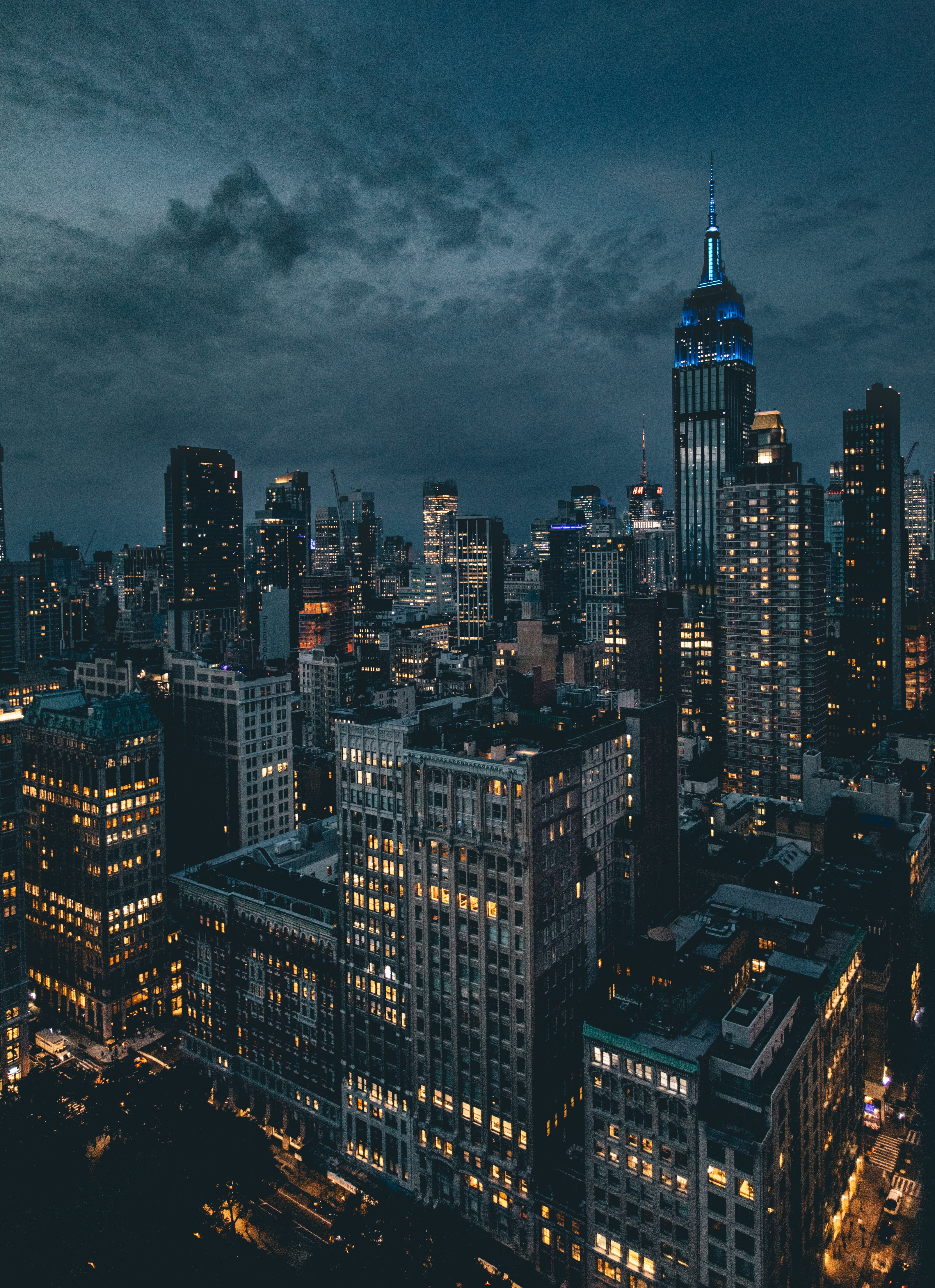 Download wallpaper 4266x5877 night city, skyscrapers, city lights, new  york, usa, night, clouds hd background