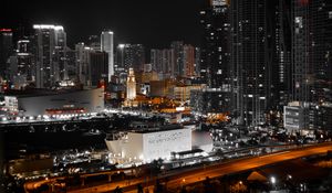 Preview wallpaper night city, skyscrapers, city lights, miami, united states