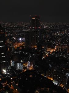 Preview wallpaper night city, skyscrapers, tokyo, night